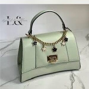 ALDO Mint Green Handbag with Gold Accents